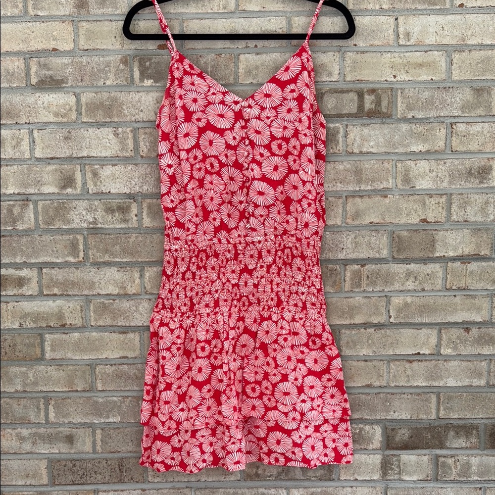 LOFT Red Floral Mini Dress